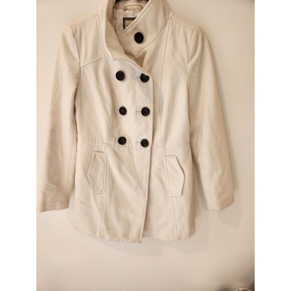 Old Navy Jackets & Blazers - Old Navy Peacoat Women’s Size Extra Small Cream Long Sleeve Hood Lined Pockets